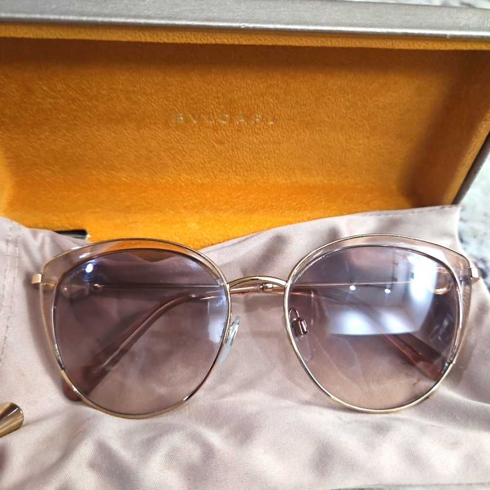 Bvlgari Rose Gold and Pink Sunglasses